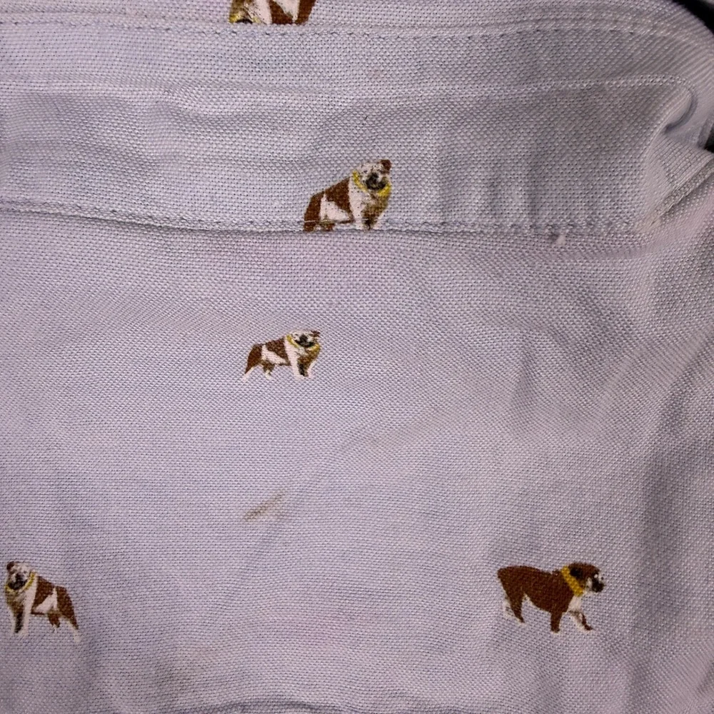 Club Room Mens XL Blue‎ Dogs Pattern Shirt Read!